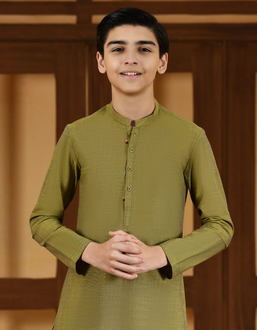 GREEN COTTON KURTA | JCK-A-38694