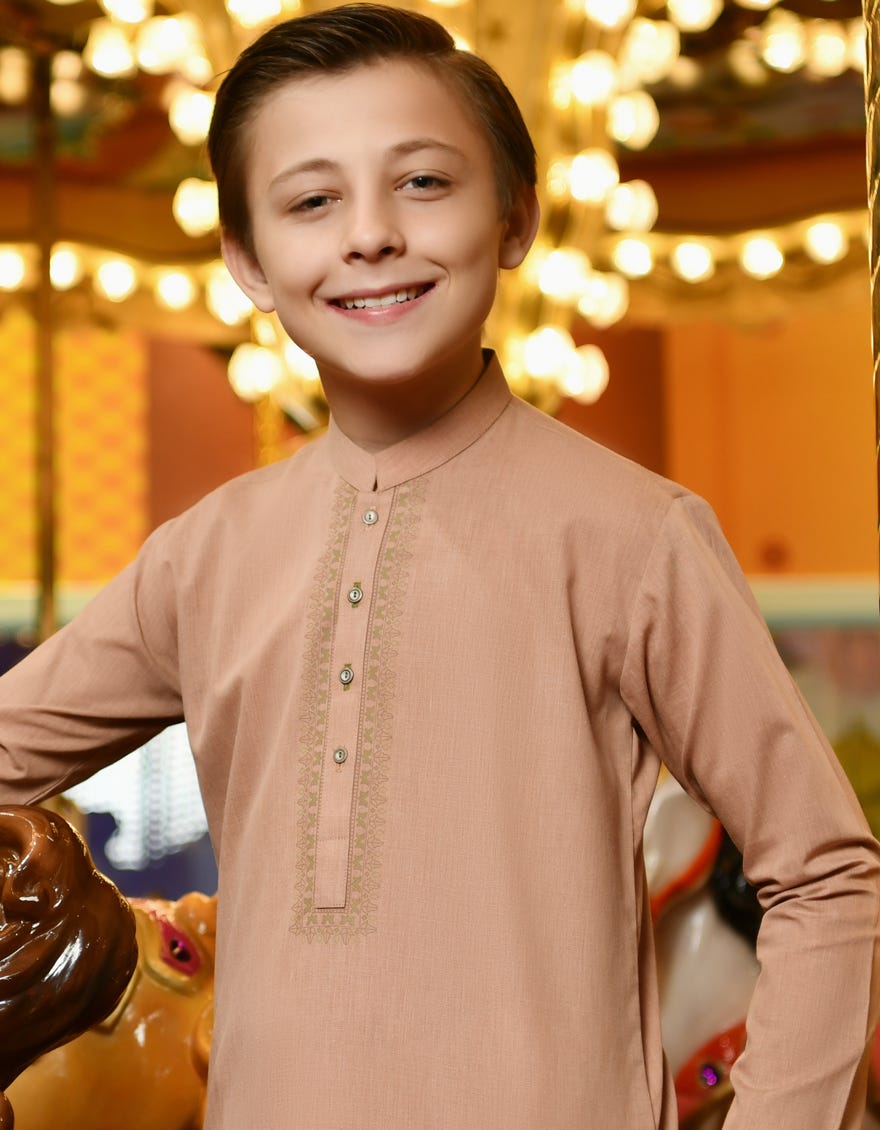 PEACH BLENDED KURTA | JCK-S-38702