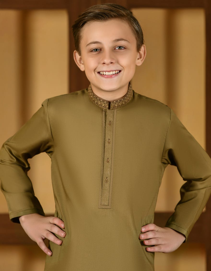 BEIGE COTTON KAMEEZ SHALWAR | JCKS-S-38705