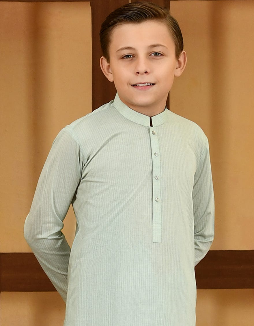 LIGHT GREEN BLENDED KAMEEZ SHALWAR | JCKS-S-38707