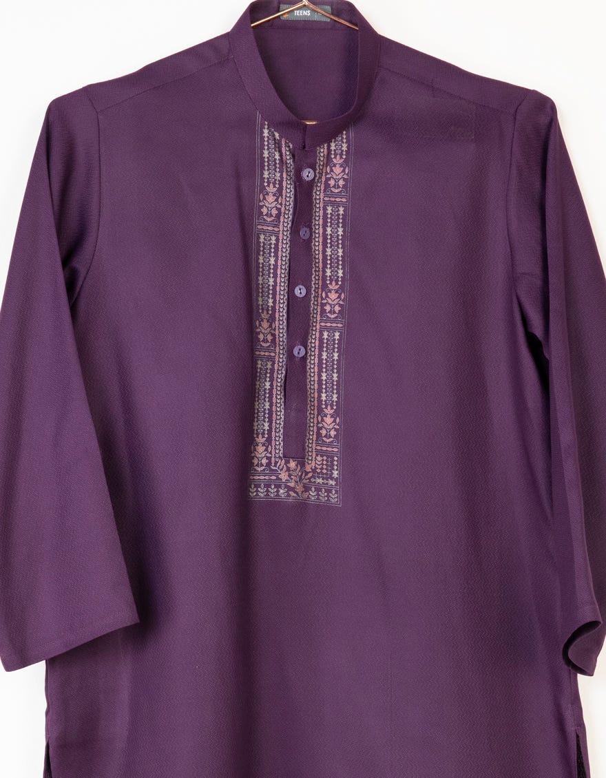 DARK PURPLE BLENDED KURTA | JTK-S-38714