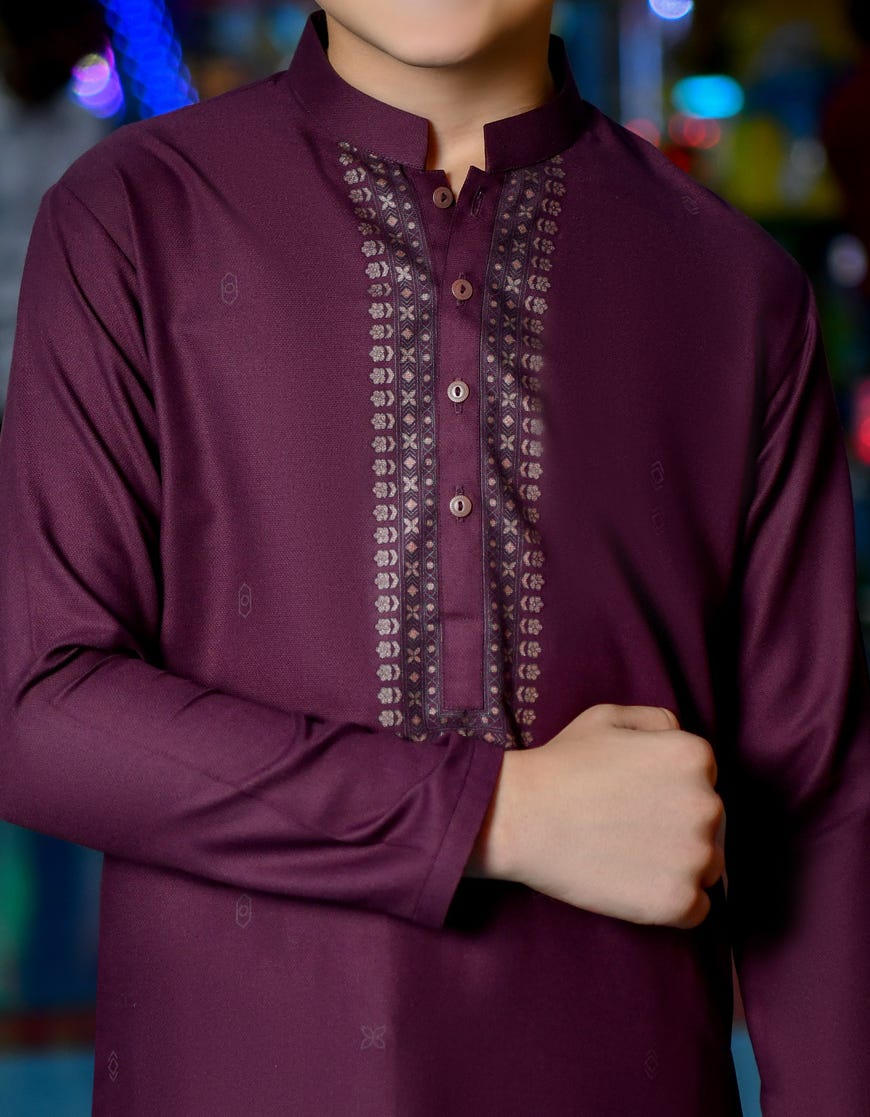 PLUM BLENDED KAMEEZ SHALWAR | JCKS-S-38715
