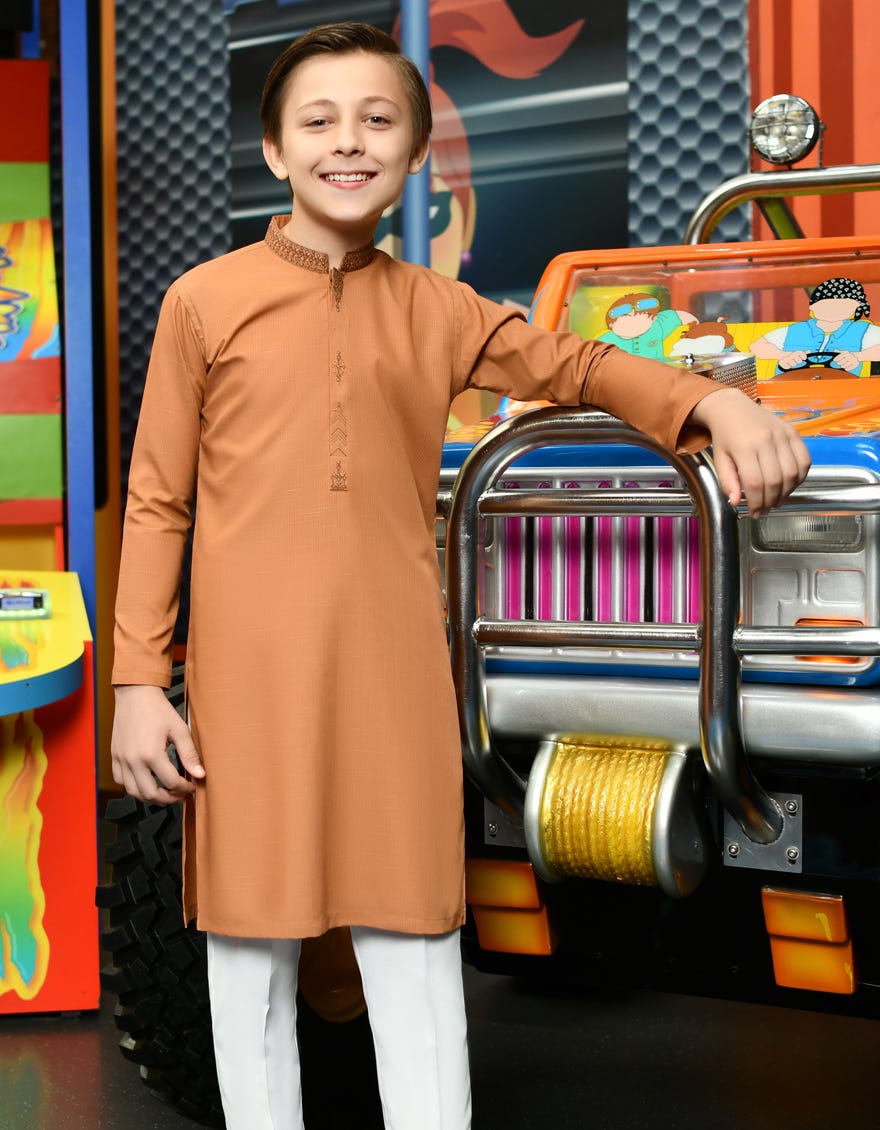 RUST POLYESTER KURTA | JCK-S-38718