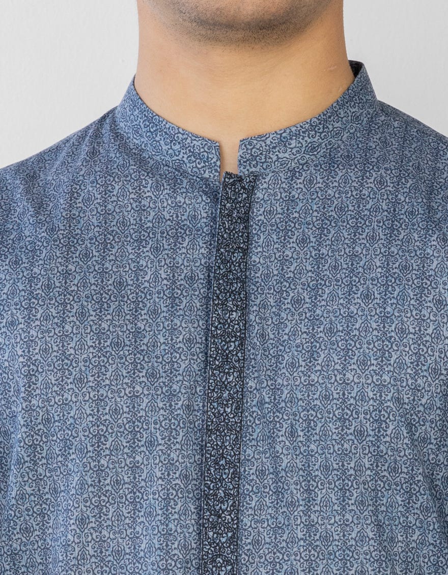 BLUE COTTON KURTA | JTK-S-38723