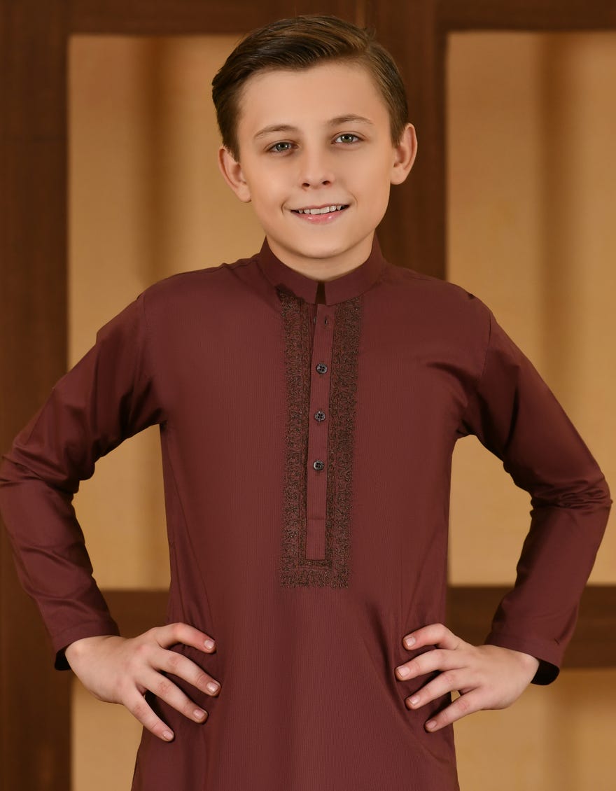 MAROON COTTON KAMEEZ SHALWAR | JCKS-S-38732