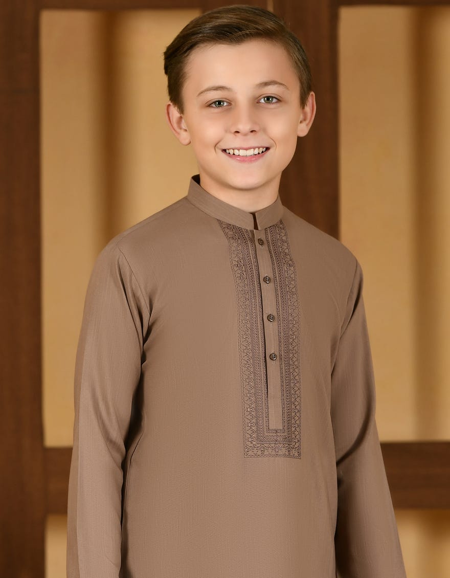 CHESTNUT BROWN BLENDED KURTA | JCK-S-38735