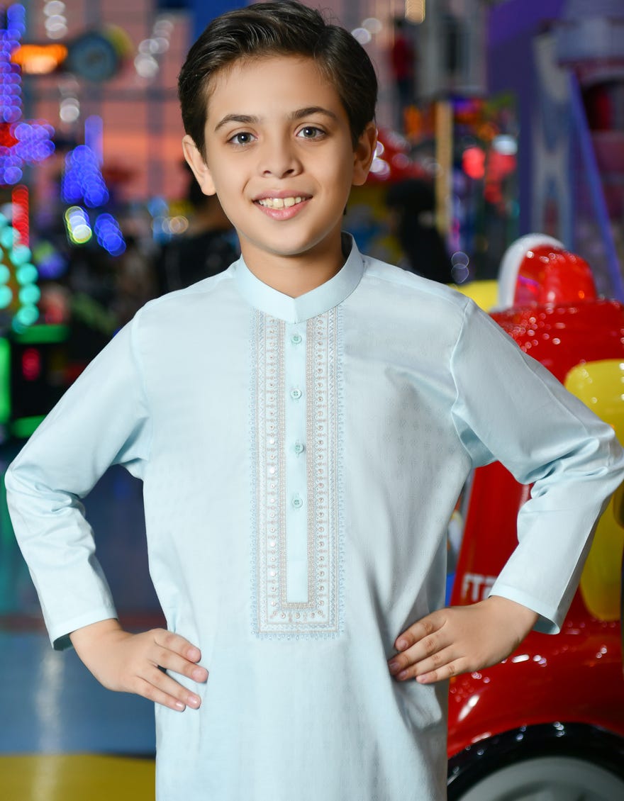 SKY BLUE COTTON KURTA | JCK-S-38737