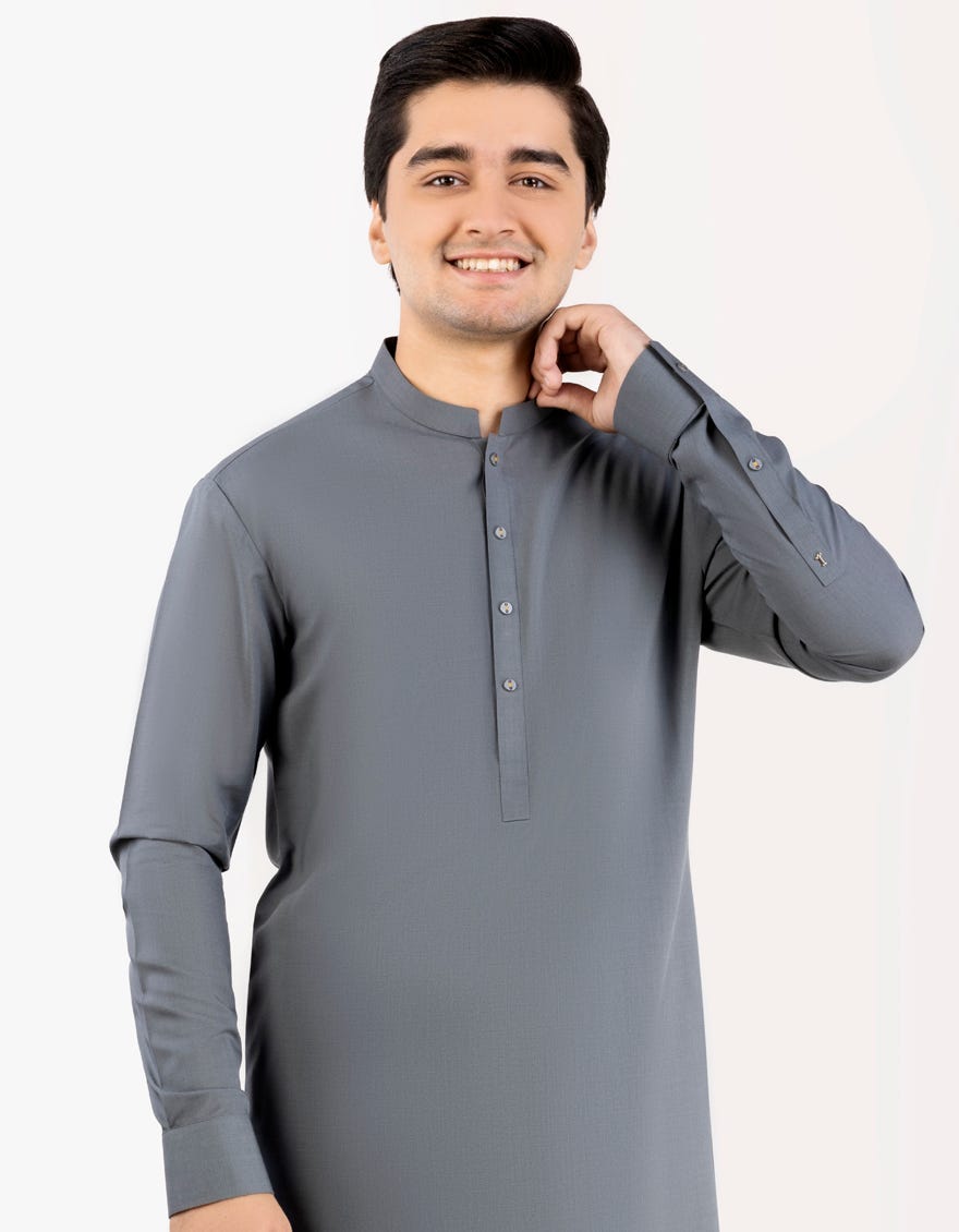 GREY BLENDED KAMEEZ SHALWAR | JTKS-S-38759