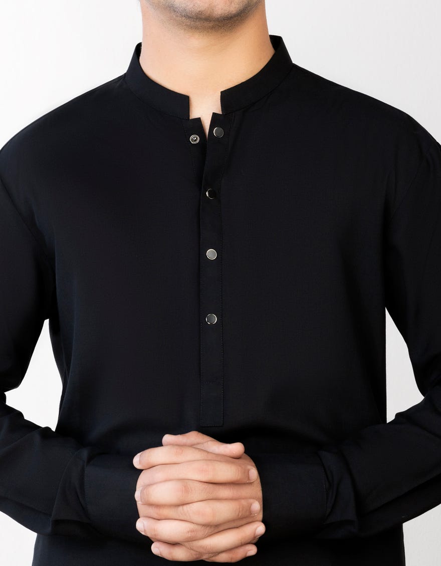 BLACK BLENDED KAMEEZ SHALWAR | JTKS-S-38763