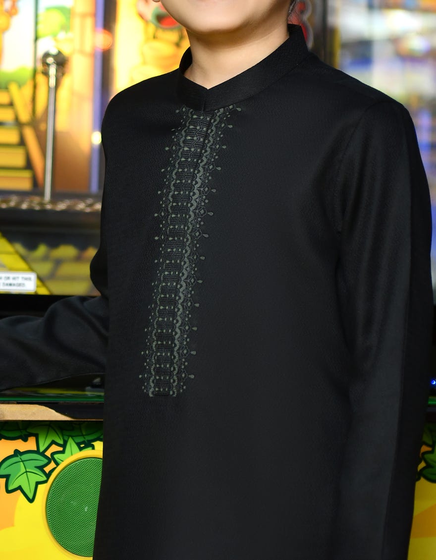 BLACK BLENDED KAMEEZ SHALWAR | JCKS-S-38764