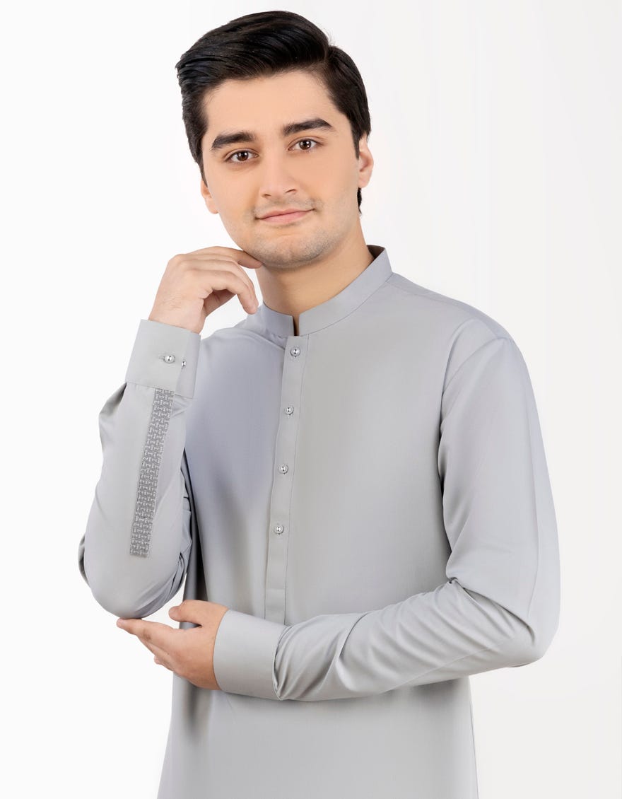 GREY BLENDED KAMEEZ SHALWAR | JTKS-S-38773