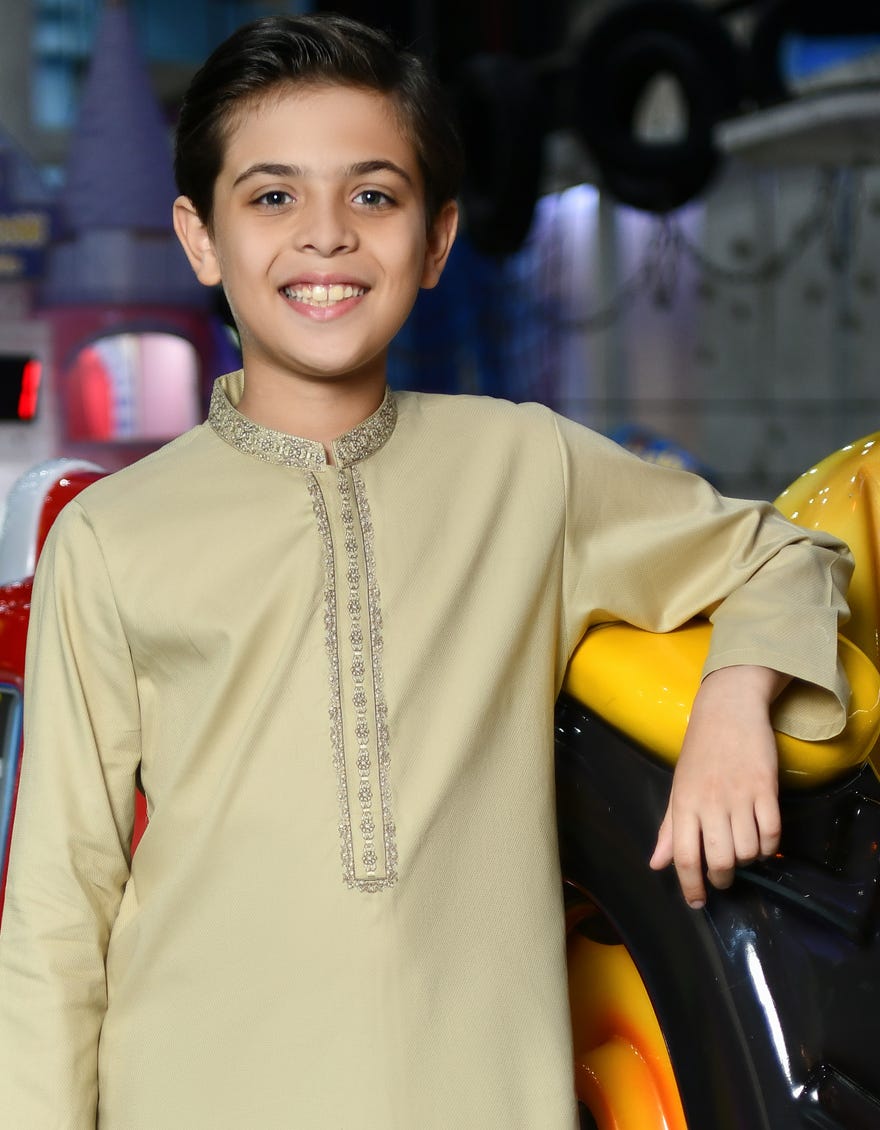 BEIGE COTTON KAMEEZ SHALWAR | JCKS-S-38779