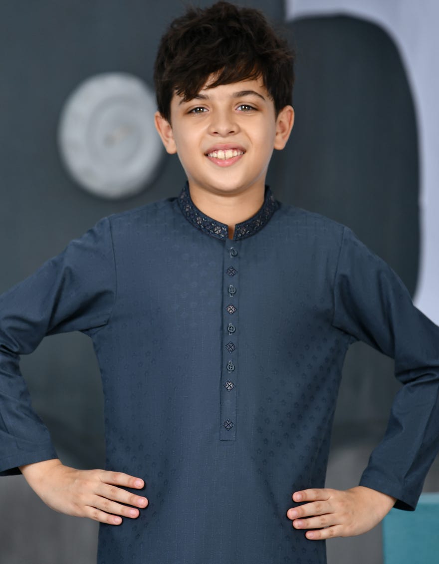 DARK GREY BLENDED KURTA | JCK-S-38785
