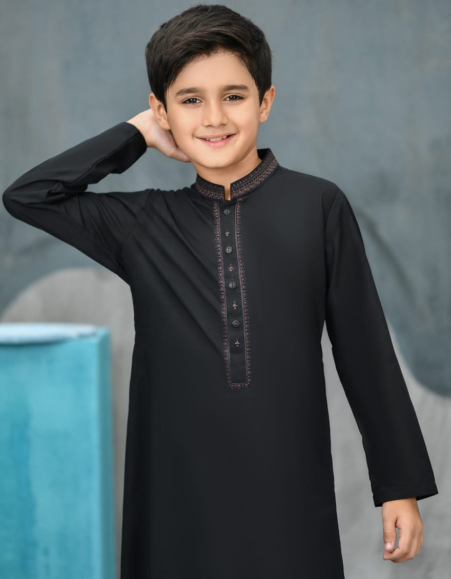 BLACK BLENDED KAMEEZ SHALWAR | JCKS-S-38788