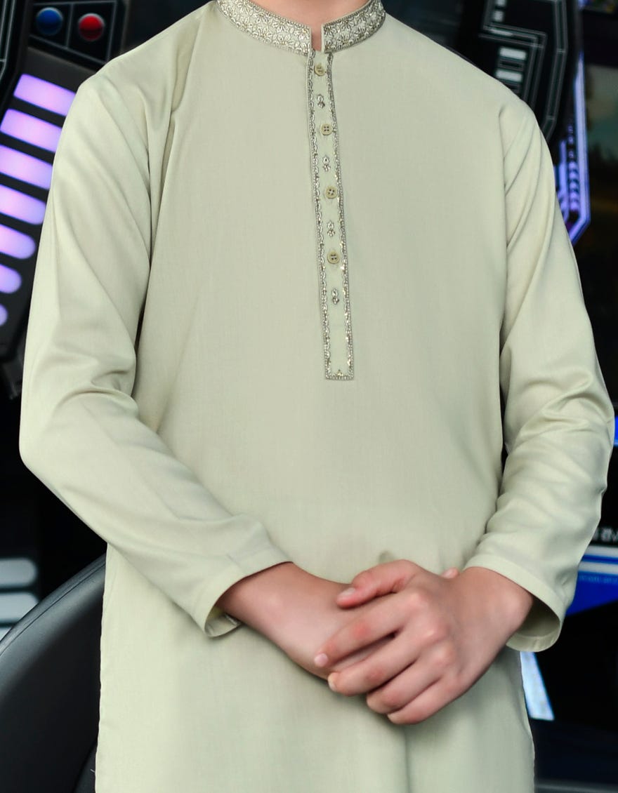 LIGHT GREEN COTTON KAMEEZ SHALWAR | JCKS-S-38794