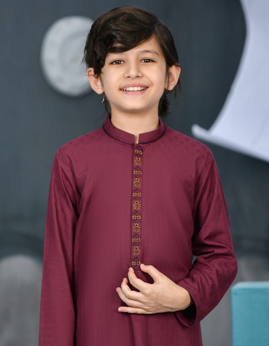 MAROON BLENDED KURTA | JCK-S-38797