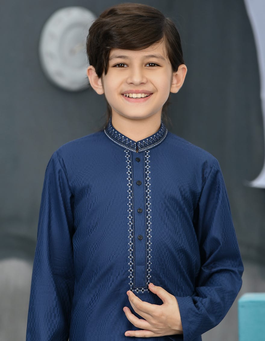 BLUE COTTON KURTA | JCK-S-38799