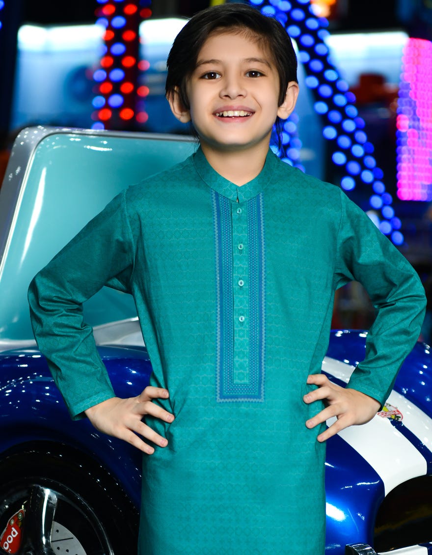 GREEN COTTON KURTA | JCK-S-38803