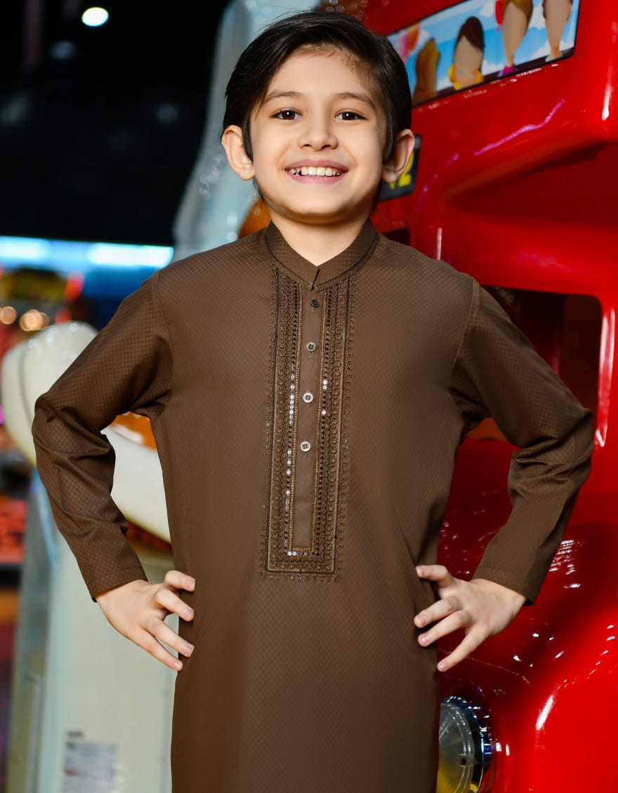 BROWN BLENDED KURTA | JCK-S-38804
