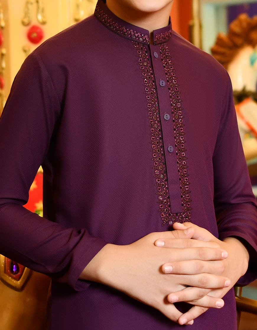 PURPLE BLENDED KURTA | JCK-S-38807