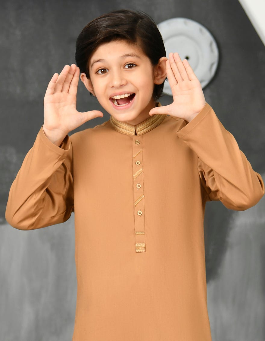 RUST BLENDED KURTA PAJAMA | JCKP-S-38809