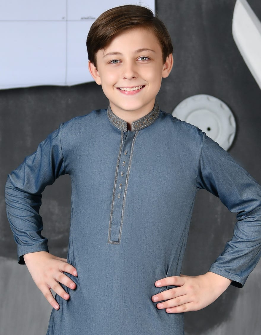 DENIM BLENDED KURTA PAJAMA | JCKP-S-38818