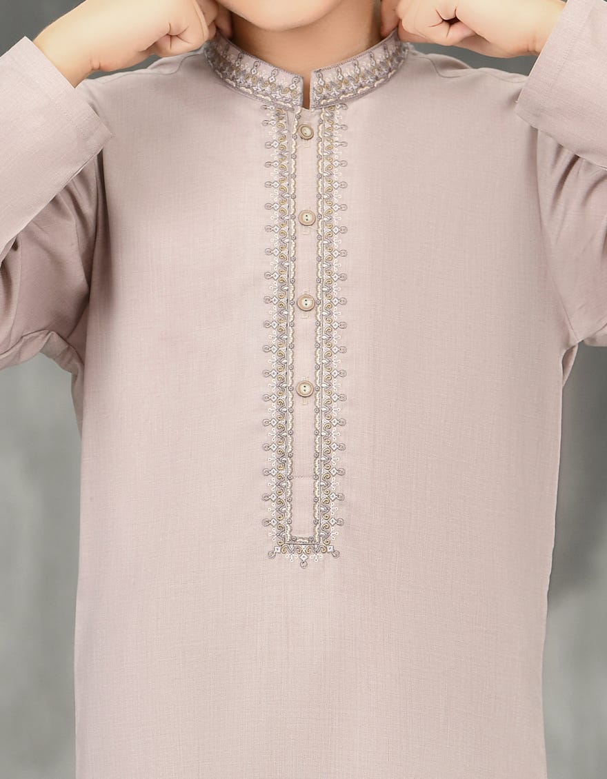 LIGHT PURPLE BLENDED KURTA PAJAMA | JCKP-S-38820