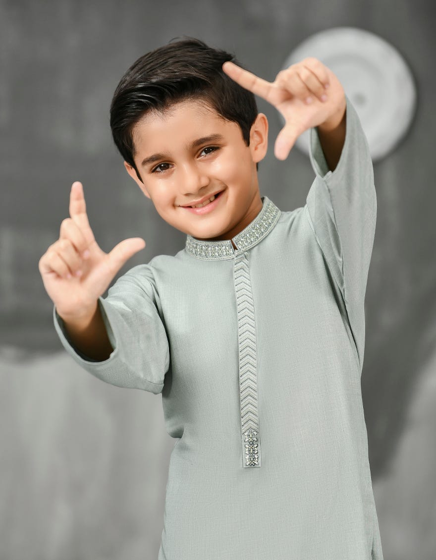 PALE GREEN BLENDED KURTA PAJAMA | JCKP-S-38821