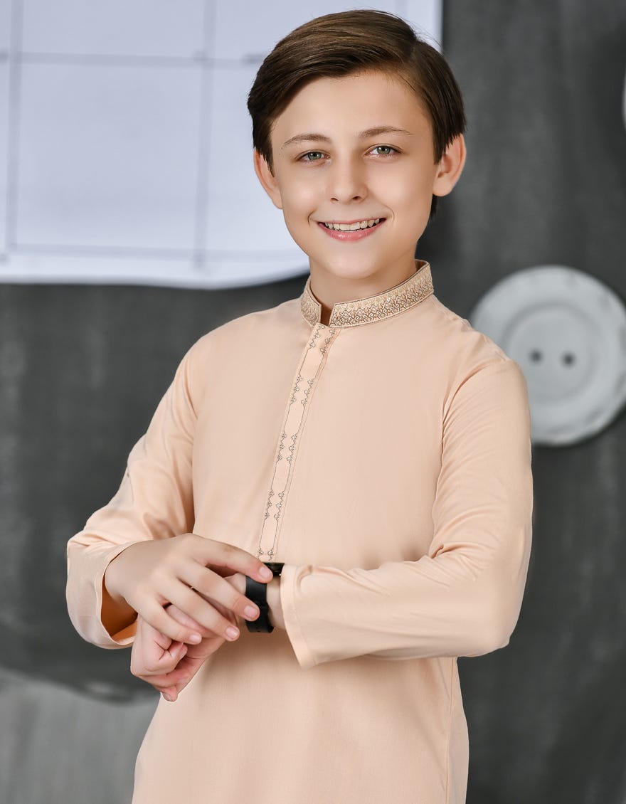 PEACH BLENDED KAMEEZ SHALWAR | JCKS-S-38828