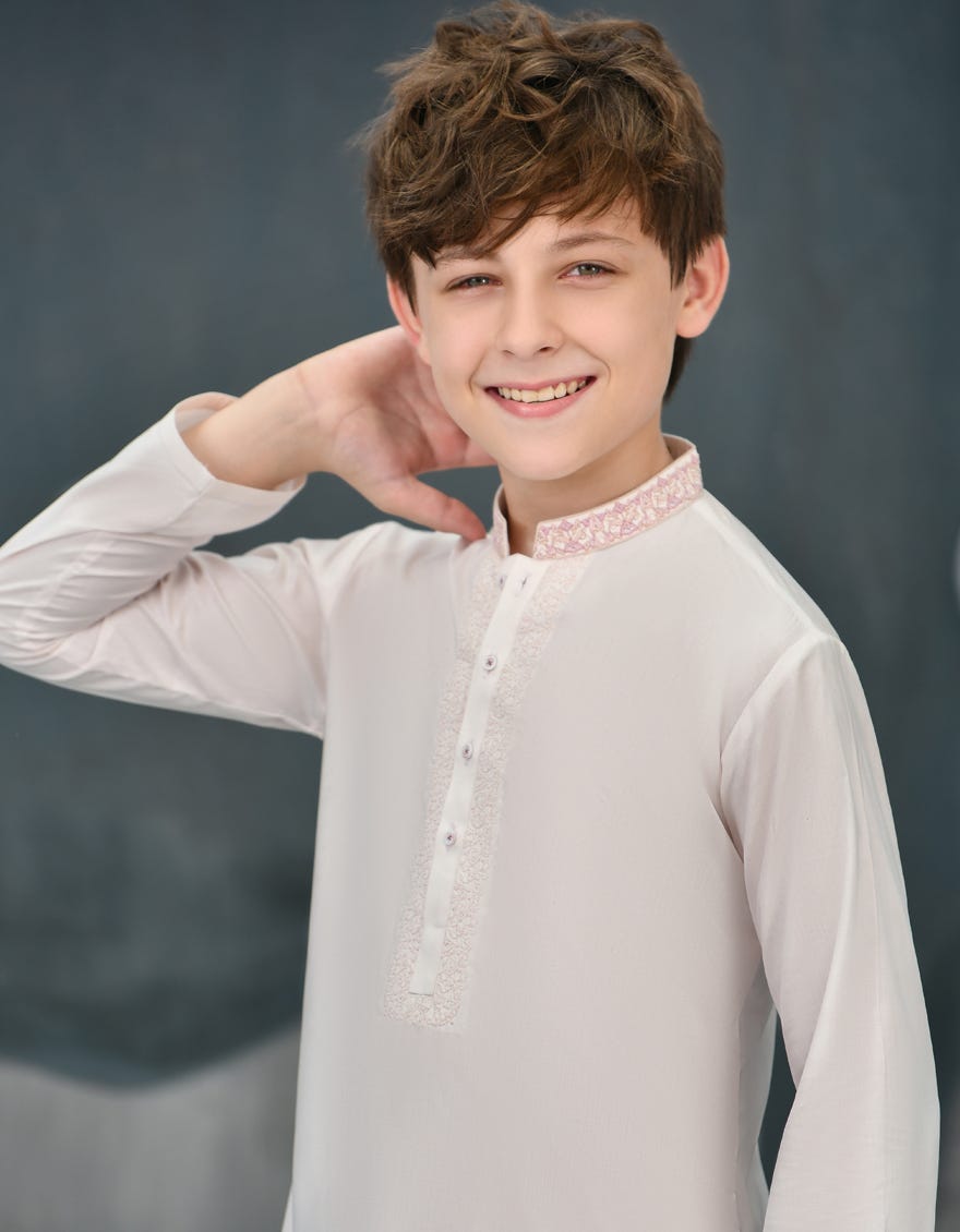 POWDER PINK BLENDED KAMEEZ SHALWAR | JCKS-S-38831