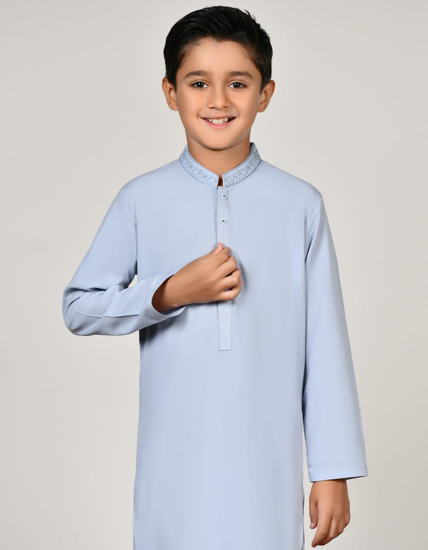 ICE BLUE BLENDED KAMEEZ SHALWAR | JCKS-S-38835