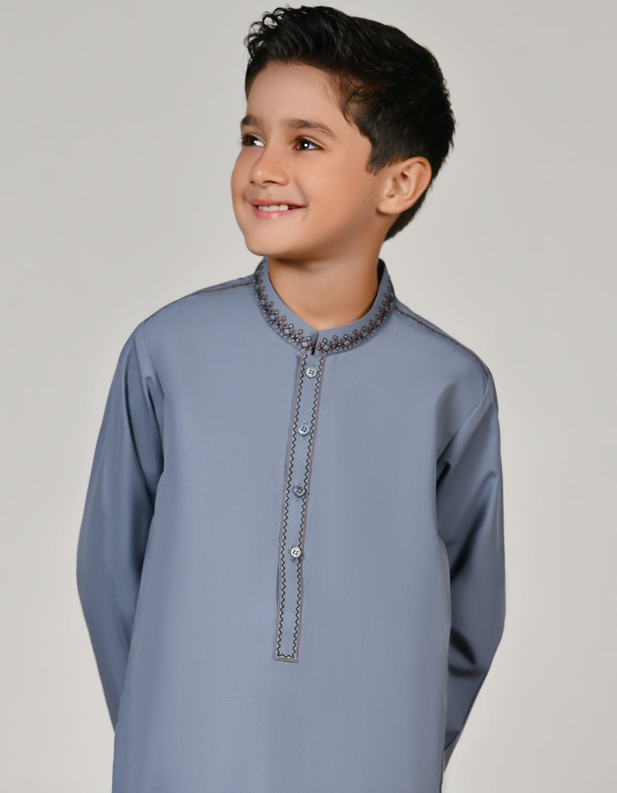 GREY-BLUE BLENDED KAMEEZ SHALWAR | JCKS-S-38885