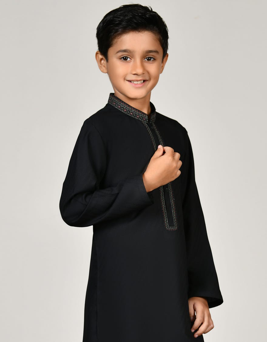 BLACK BLENDED KURTA | JCK-S-38890