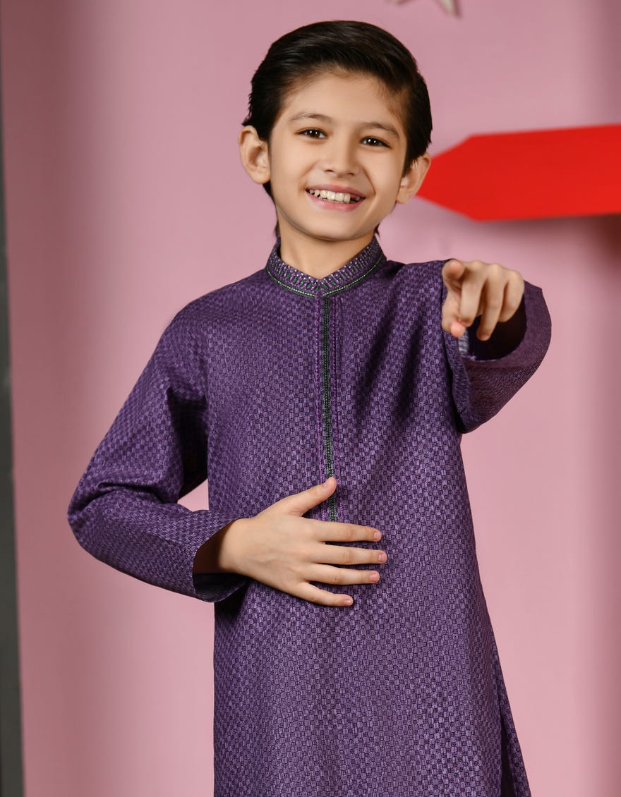MAUVE SLUB KURTA | JCK-W-38916