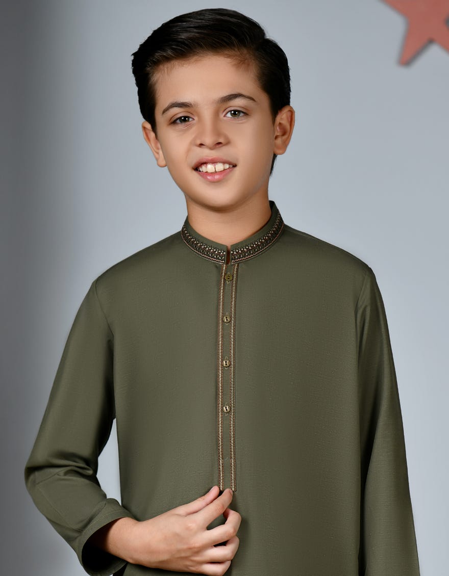 GREEN BLENDED KAMEEZ SHALWAR | JCKS-S-38919