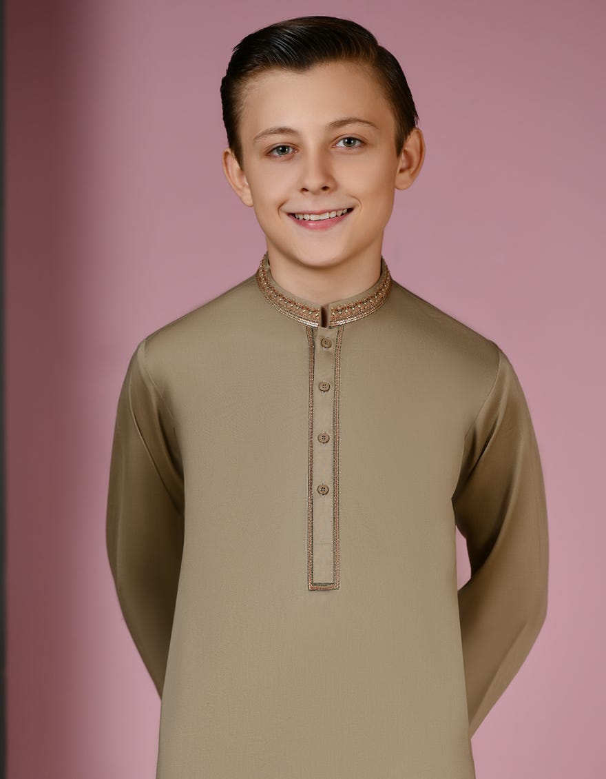 BEIGE COTTON KURTA | JCK-W-38924