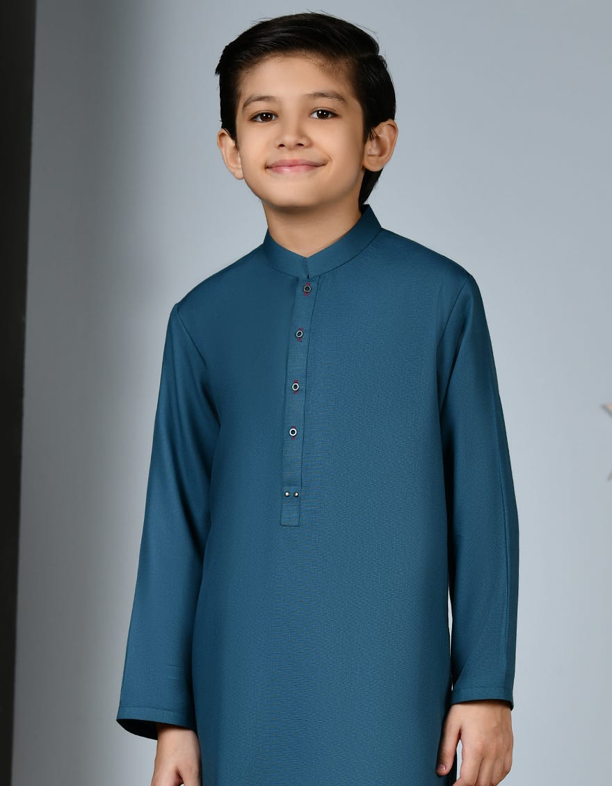 SEA GREEN BLENDED KURTA PAJAMA | JCKP-A-38934