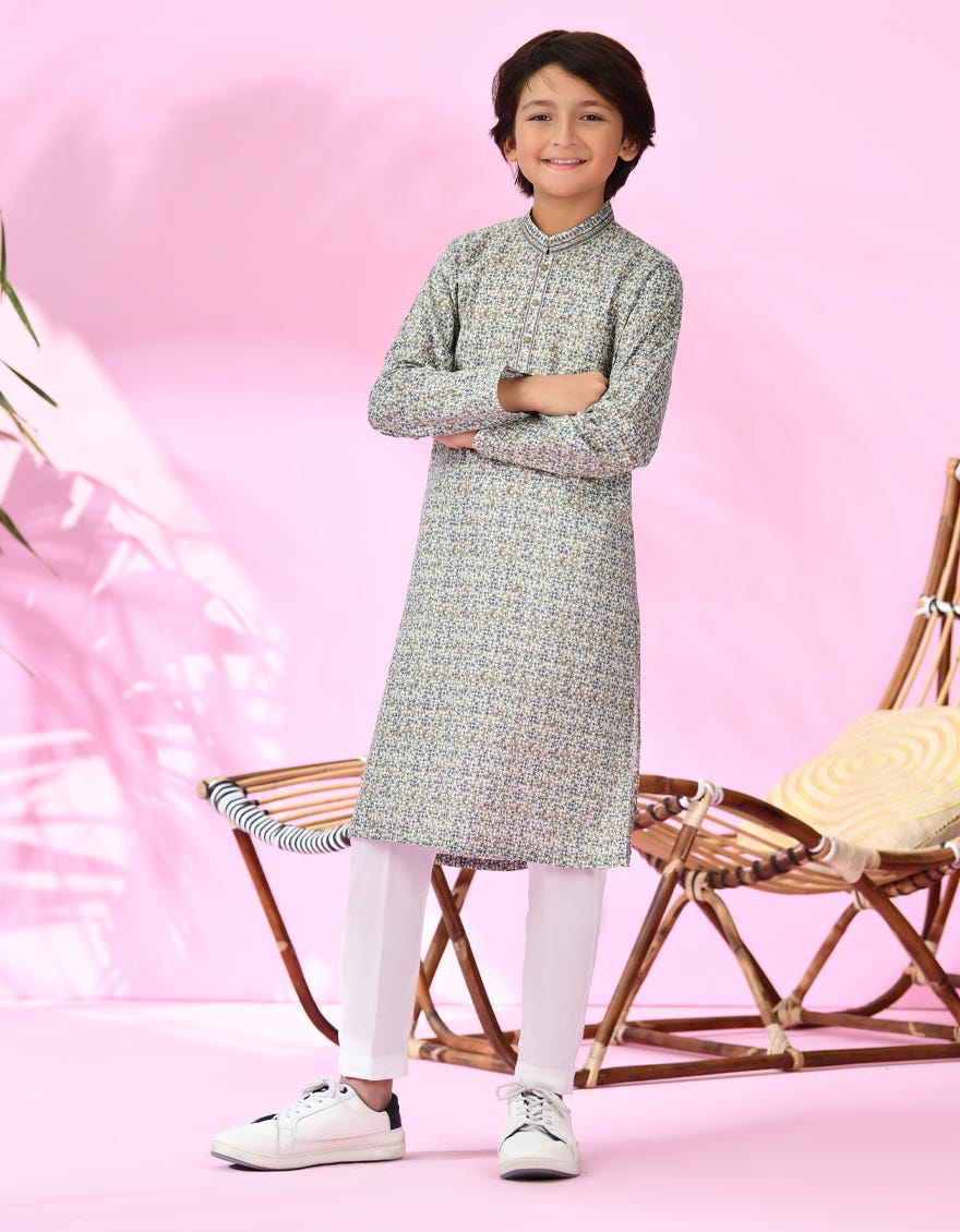 GREEN COTTON KURTA | JCK-S-38951