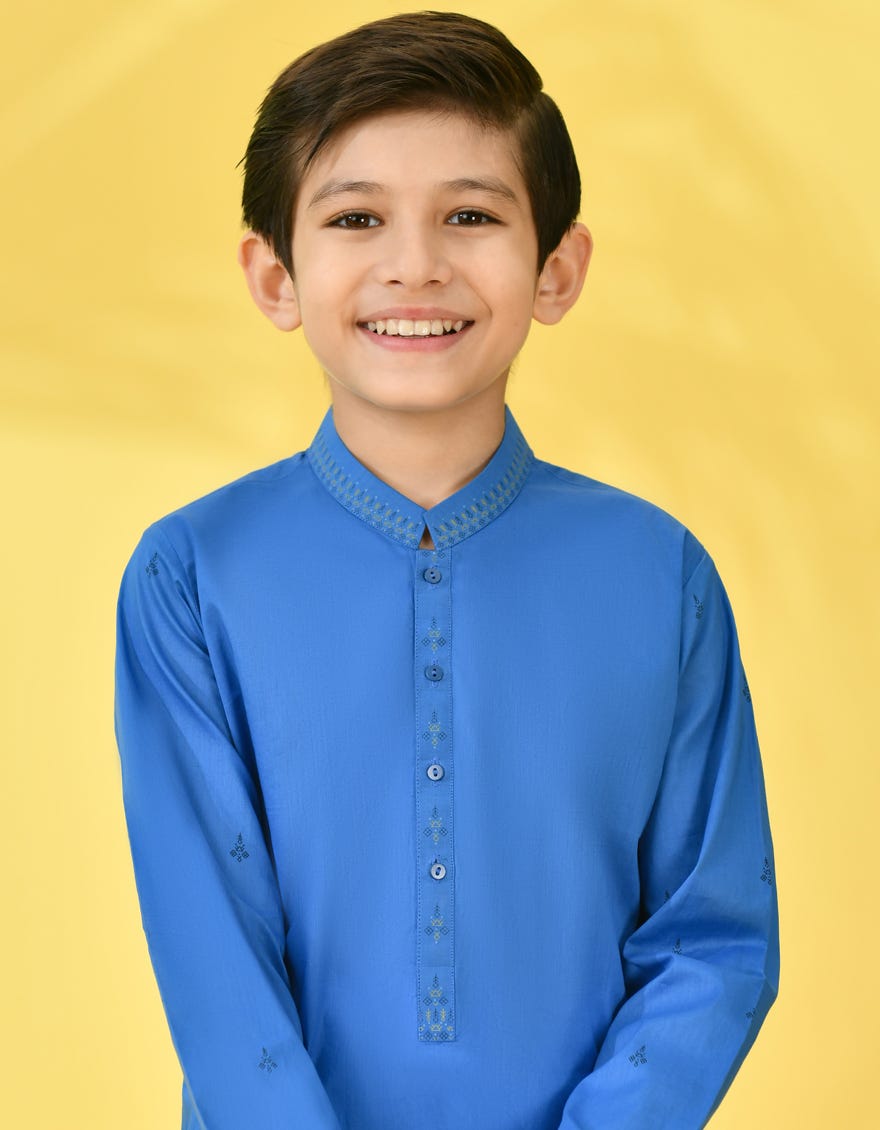 BLUE COTTON KURTA | JCK-S-38963