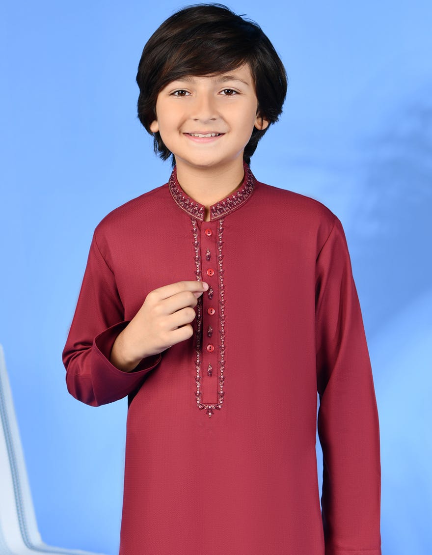 MAROON BLENDED KURTA | JCK-S-38974