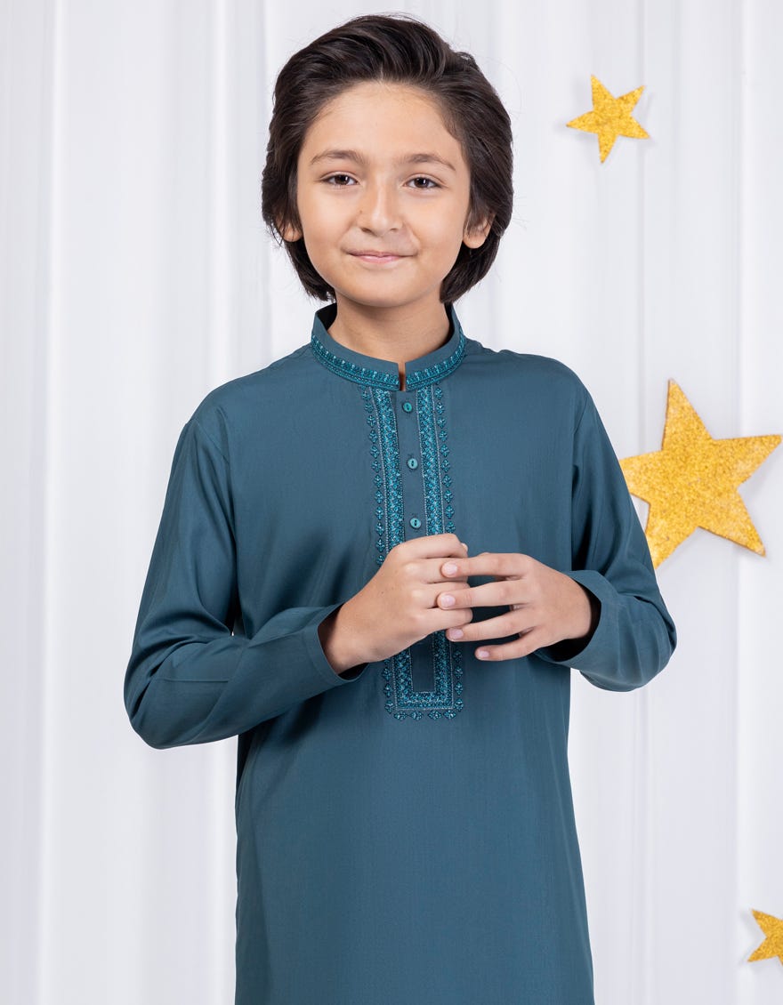 DARK GREEN BLENDED KURTA PAJAMA | JCKP-S-38992