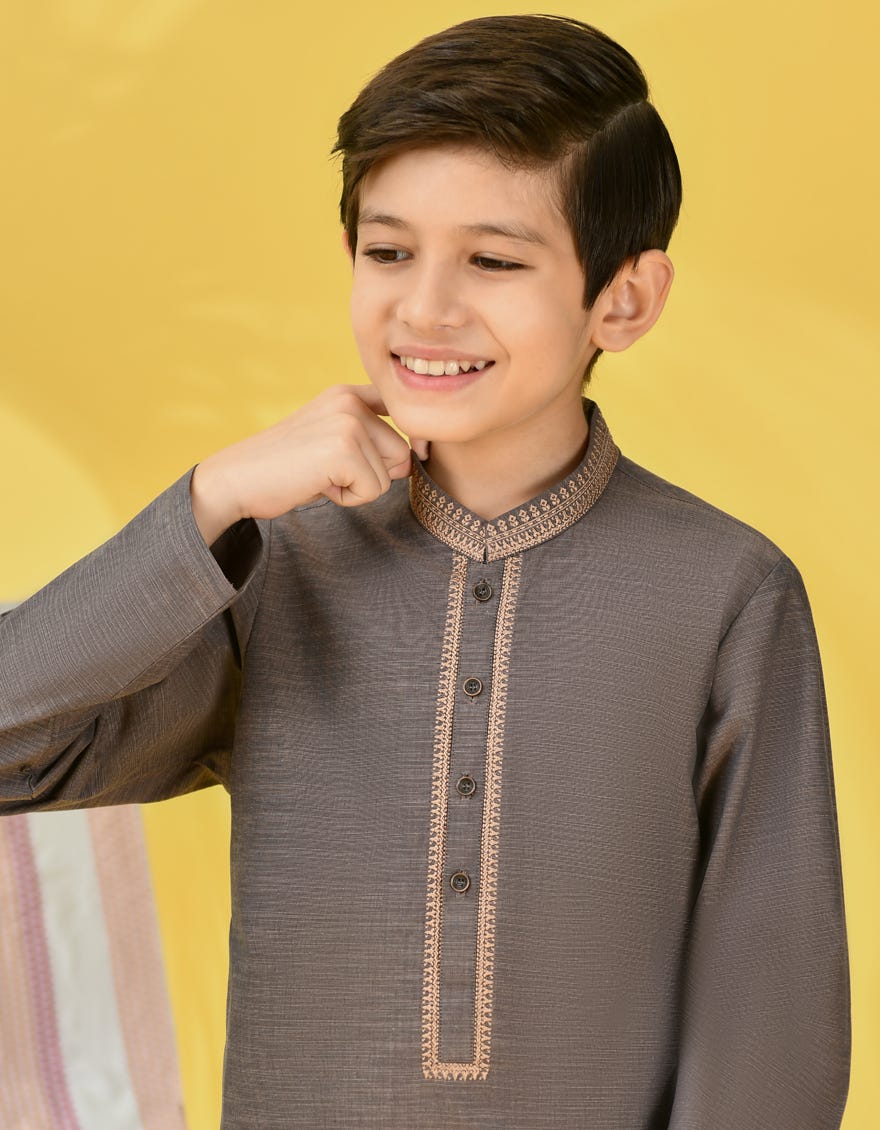 BROWN COTTON KAMEEZ SHALWAR | JCKS-S-38999