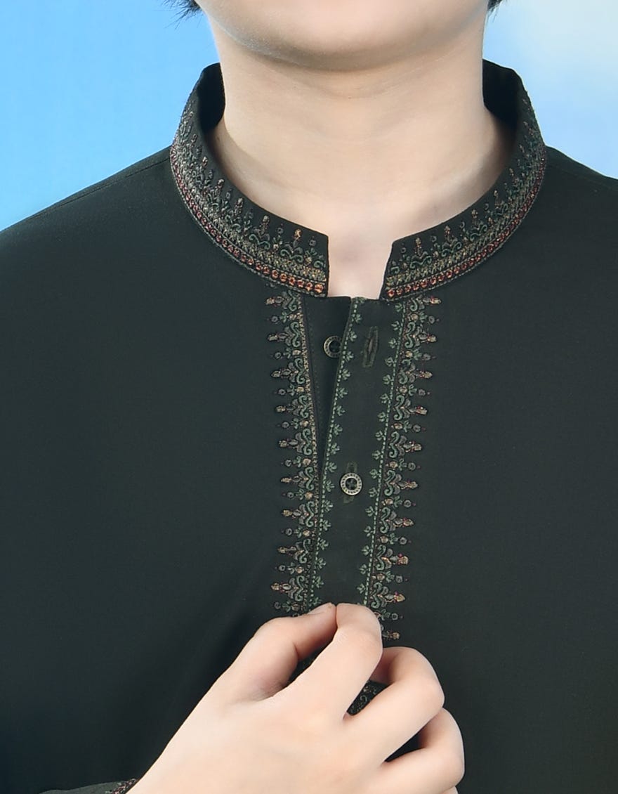 KAHI GREEN BLENDED KURTA PAJAMA | JCKP-S-39036
