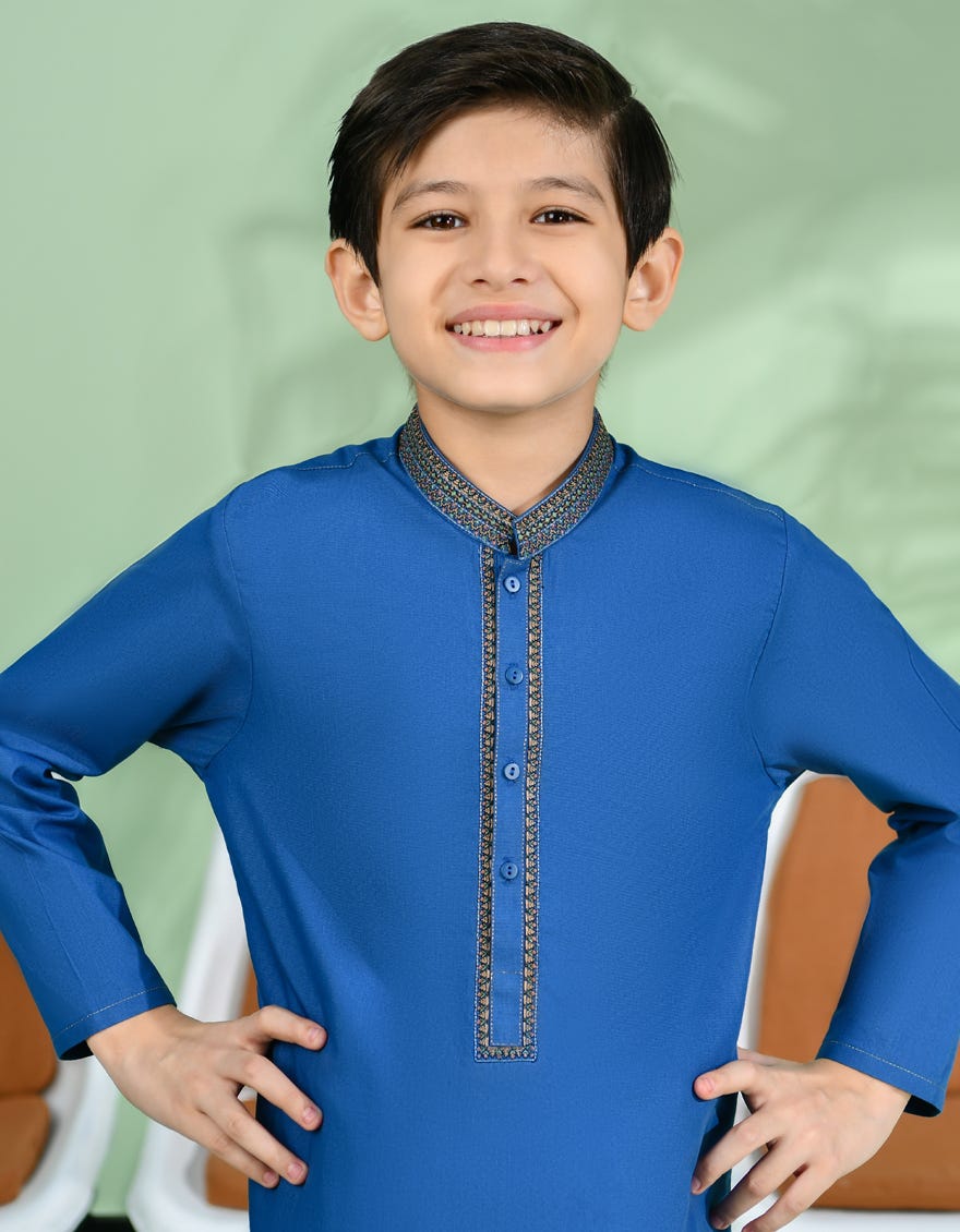 BLUE BLENDED KAMEEZ SHALWAR | JCKS-S-39037