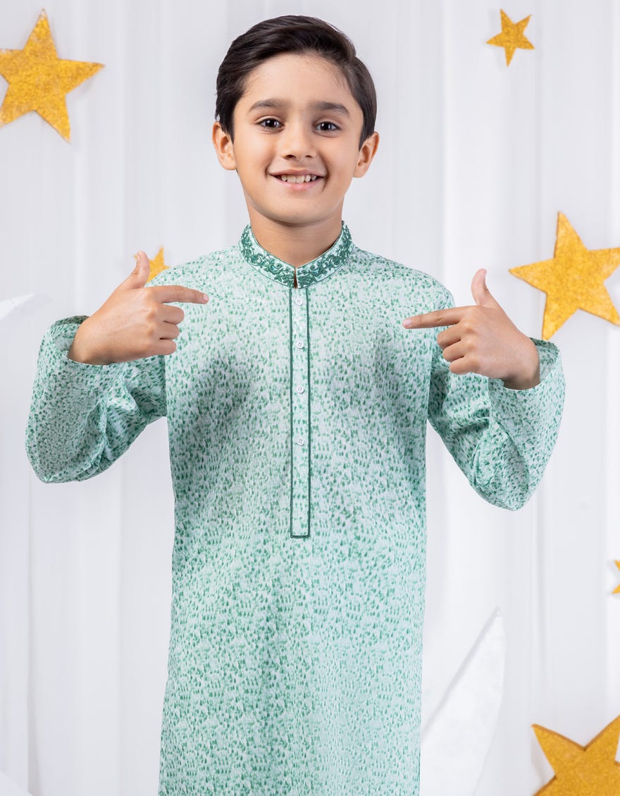 GREEN COTTON KURTA | JCK-S-39039