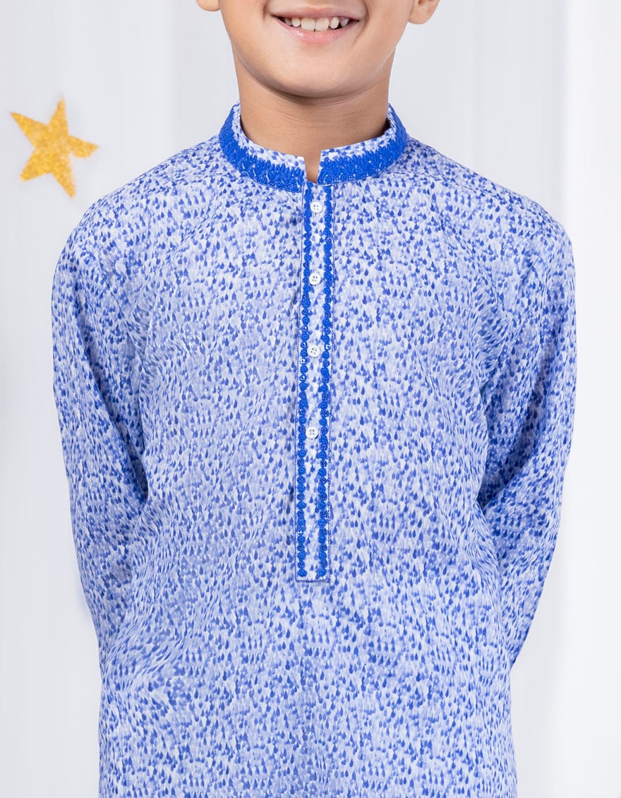 BLUE COTTON KURTA | JCK-S-39040