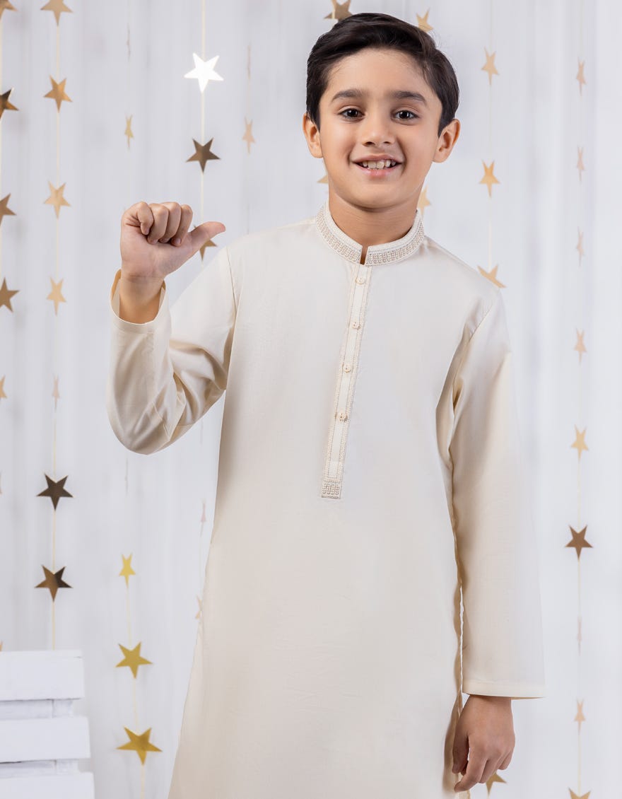 CREAM CVC KAMEEZ SHALWAR | JCKS-S-39046