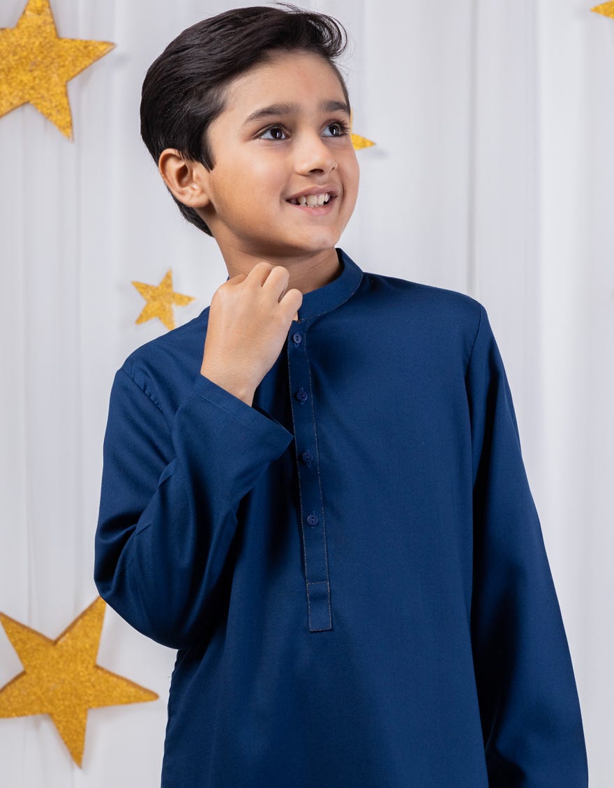 BLUE BLENDED KURTA PAJAMA | JCKP-S-39061