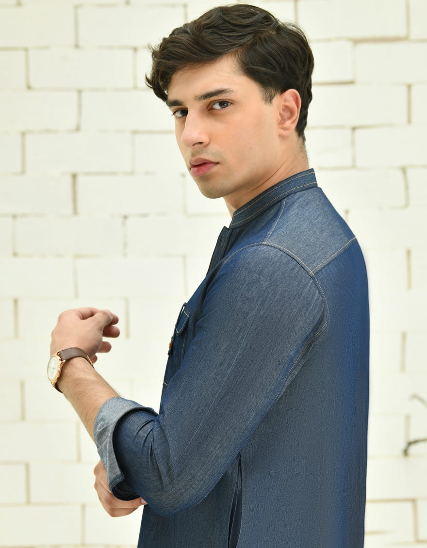 BLUE BLENDED KURTA | JTK-A-39064
