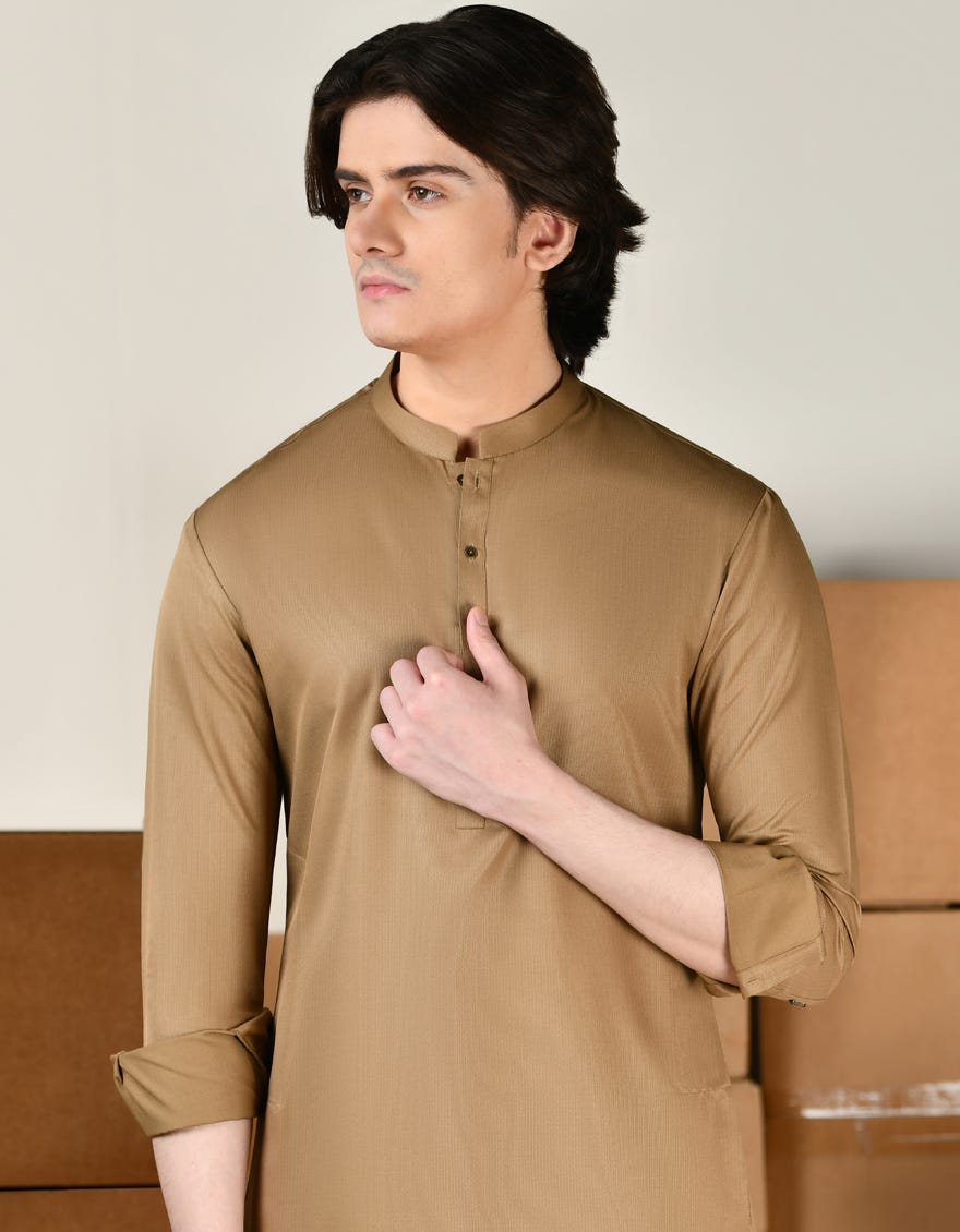 BROWN BLENDED KAMEEZ SHALWAR | JTKS-A-39157